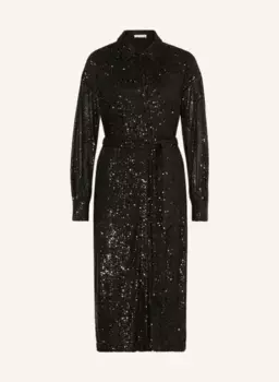 Платье-рубашка с пайетками Mrs & Hugs, черный