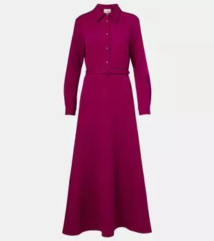 Платье-рубашка с поясом из крепа Roland Mouret, Dark Pink