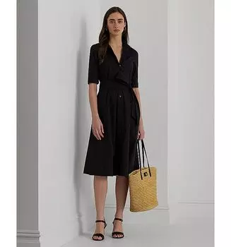 Платье-рубашка с поясом Petites Ralph Lauren, черный