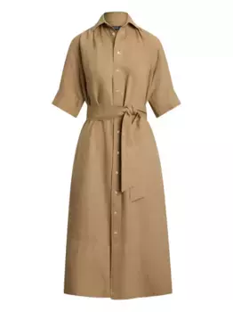 Платье-рубашка с поясом POLO RALPH LAUREN, нейтральный