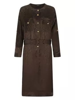 Платье-рубашка с поясом TOM FORD, коричневый