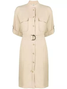 Платье-рубашка с поясом Woolrich, бежевый