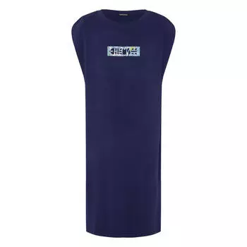 Платье-рубашка с принтом этикетки CHIEMSEE, цвет blau