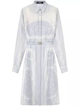 Платье-рубашка с принтом «Барокко» Versace, синий