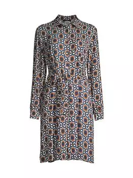 Платье-рубашка с принтом и поясом Golfo Weekend Max Mara, разноцветный