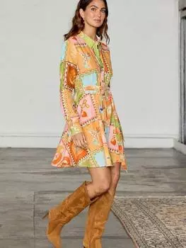 Платье-рубашка с принтом лоурен патч Never Fully Dressed, разноцветный