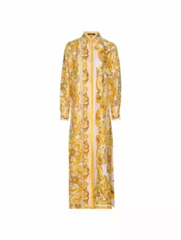 Платье-рубашка с принтом Majolica Dolce&Gabbana, мультиколор