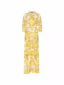 Платье-рубашка с принтом Majolica Dolce&Gabbana, мультиколор