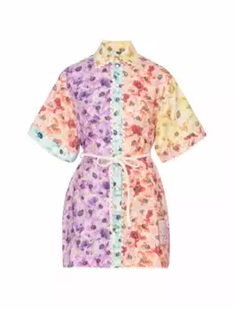 Платье-рубашка с принтом Zimmermann, мультиколор
