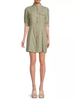 Платье-рубашка с пышными рукавами DKNY, цвет Spring Olive