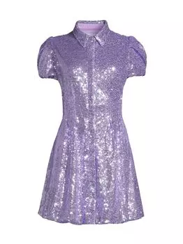 Платье-рубашка с пышными рукавами и пайетками One33 Social