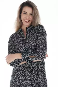 Платье-Рубашка с растительным узором Kvl By Kenvelo, черный