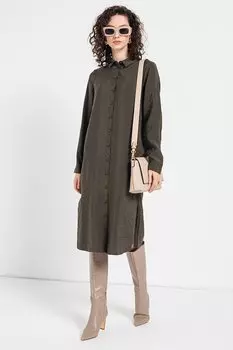 Платье-Рубашка с разрезом Queeny Vero Moda, зеленый