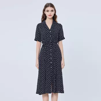 Платье-Рубашка с ретро-принтом S&J Weekends, синий