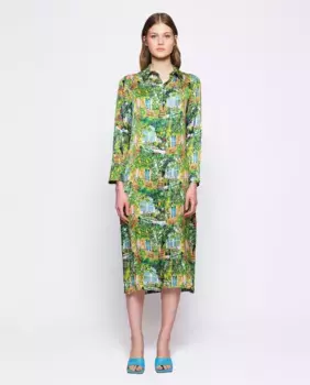 Платье-рубашка с рисунком Mirto, зеленый