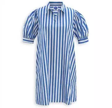 Платье-рубашка с рукавами-фонариками в королевскую полоску Navybleu, цвет royal stripe