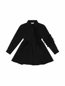 Платье-рубашка с рюшами MSGM, черный