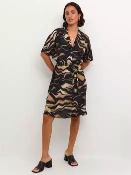 Платье-рубашка с тигровым принтом laila KAFFE, цвет Black/Brown