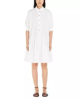 Платье-рубашка с воланами Caronte Max Mara Studio, белый