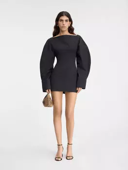 Платье-рубашка с вырезом-лодочкой JACQUEMUS The Casaco shirt dress, черный