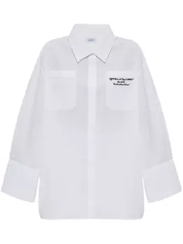 Платье-рубашка с вышитым логотипом Off-White, белый