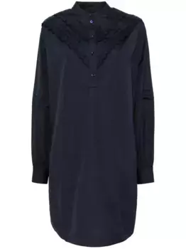 Платье-рубашка с вышивкой Maison Kitsun, синий