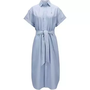 Платье-рубашка с вышивкой Polo Pony Polo Ralph Lauren, синий