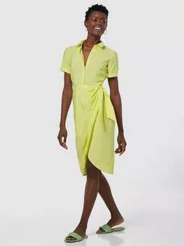 Платье-рубашка с запахом Closet London, цвет Lemon