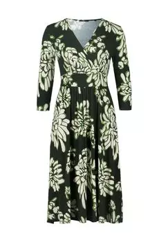 Платье-рубашка, с запахом, длиной до колена, для женщин zero, цвет Dark Greengr