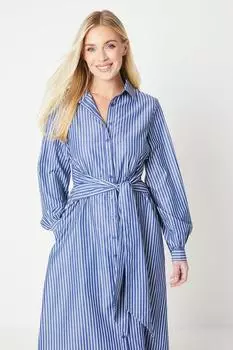 Платье-рубашка с завязкой на талии Petite Debenhams, темно-синий