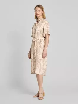Платье-рубашка с завязывающимся поясом, модель «Малия» TONI, бежевый
