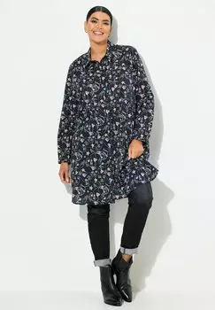 Платье-рубашка SCRIBBLE PRINT Ulla Popken, черный
