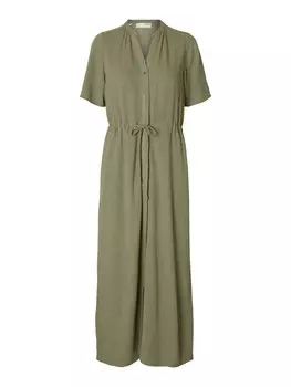 Платье-рубашка SELECTED FEMME SLFVIVA-DAMINA, оливковый