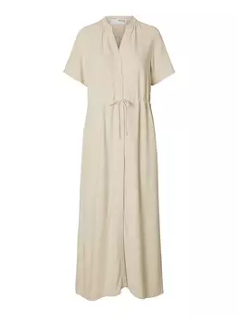 Платье-рубашка SELECTED FEMME SLFVIVA-DAMINA, кремовый