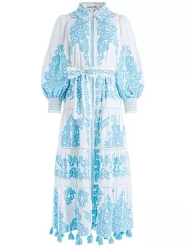 Платье-рубашка Shira с цветочной вышивкой alice + olivia, белый