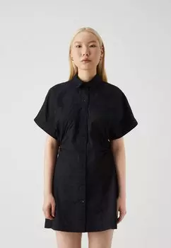 Платье-рубашка Shirt Dress Abercrombie & Fitch, черная красавица