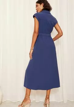 Платье-рубашка SHORT SLEEVE BUTTON DETAIL UTILITY- REGULAR FIT Friends Like These, синий