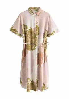 Платье-рубашка SLEEVE TIE WAIST MIDI Next, бежевый