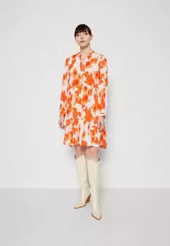 Платье-рубашка SLFMIVI SHORT DRESS Selected Femme, оранжад