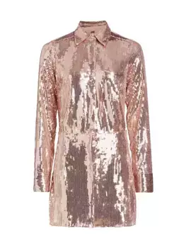 Платье-рубашка Sophie с пайетками Free People, цвет champagne