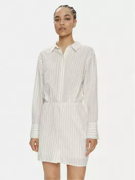 Платье-Рубашка стандартного кроя Gina Tricot, белый