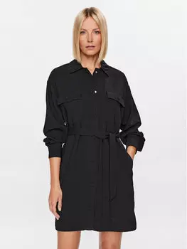 Платье-рубашка стандартного кроя Marella, черный