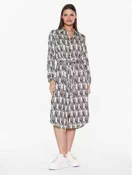 Платье-рубашка стандартного кроя Sisley, экрю