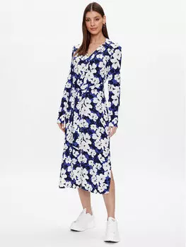 Платье-рубашка стандартного кроя United Colors Of Benetton, синий