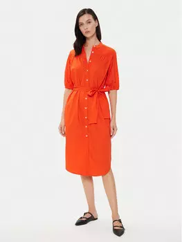 Платье-Рубашка стандартного кроя United Colors Of Benetton, красный