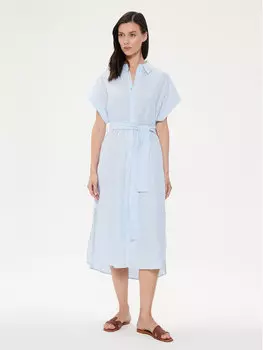 Платье-Рубашка стандартного кроя United Colors Of Benetton, синий