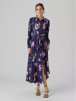 Платье-рубашка стандартного кроя Vero Moda, синий