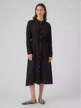 Платье-рубашка стандартного кроя Vero Moda, черный