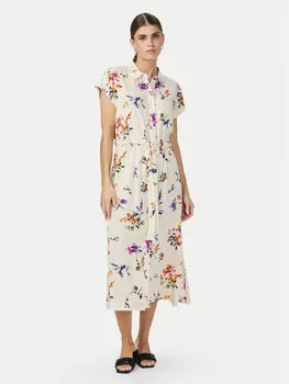 Платье-Рубашка стандартного кроя Yas, экрю