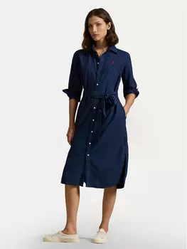 Платье-Рубашка стандартный крой 211963031 Polo Ralph Lauren, синий